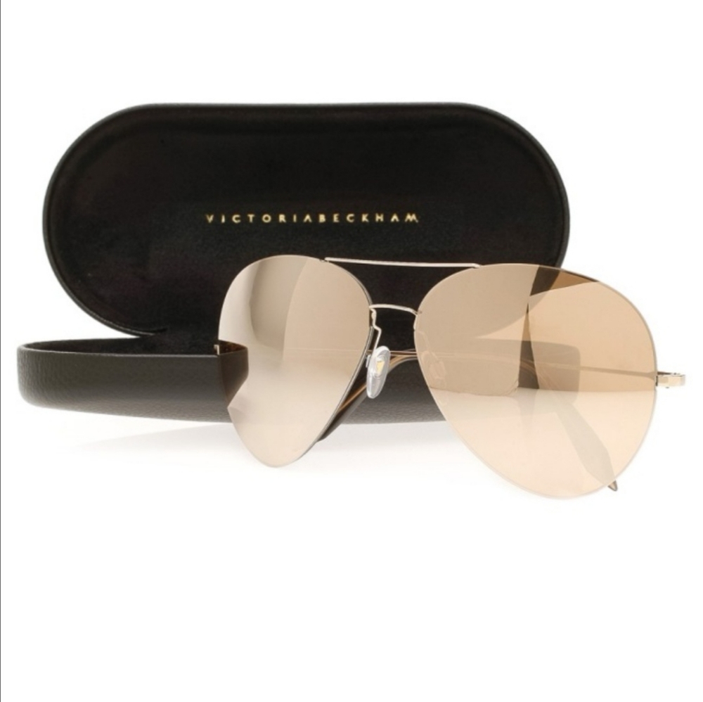 Victoria Beckham rose gold aviator sunglasses